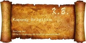 Kaposy Brigitta névjegykártya
