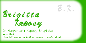 brigitta kaposy business card
